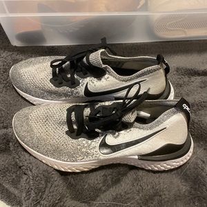 Nike Epic React Fly Knit 2 White/Grey/Black - Women’s size 8.5, Only worn once!!